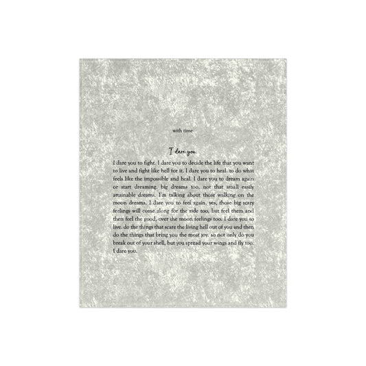 "I Dare You." Crushed Velvet Blanket