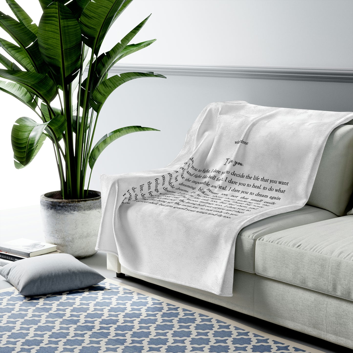 "I Dare You." Velveteen Plush Blanket