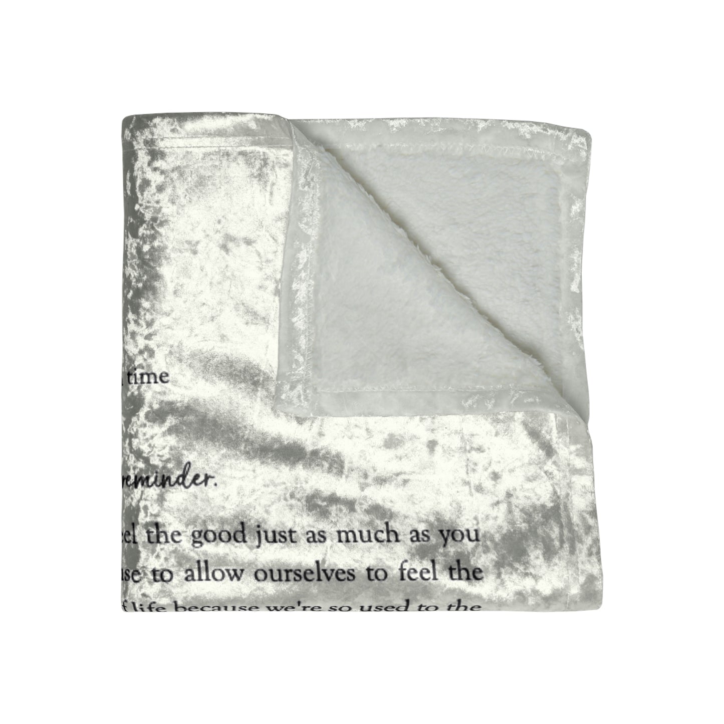 "Gentle Reminder." Crushed Velvet Blanket