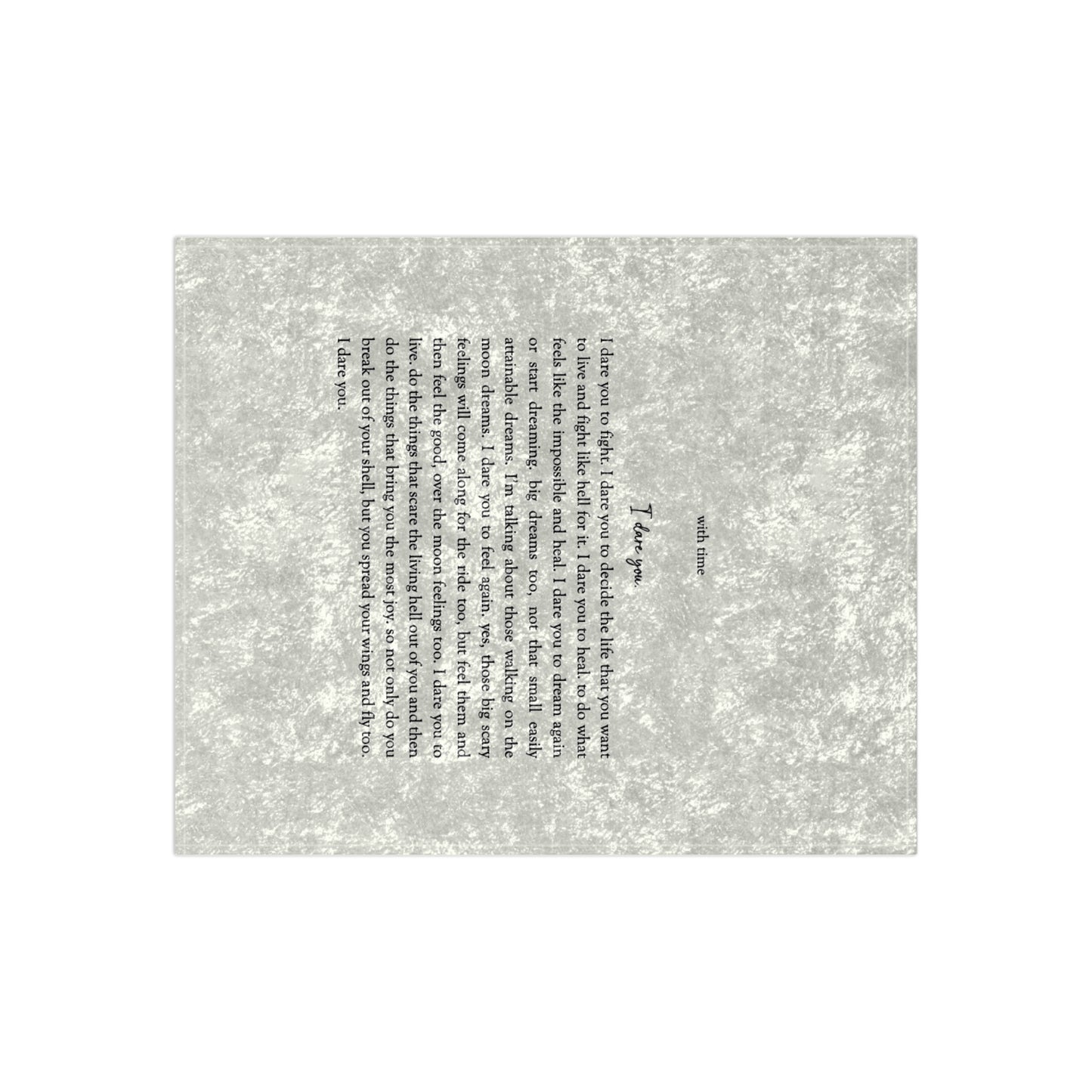 "I Dare You." Crushed Velvet Blanket