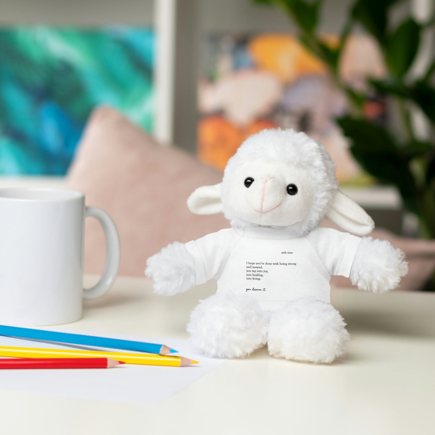 Stuffed Animals with "You Deserve It" Tee