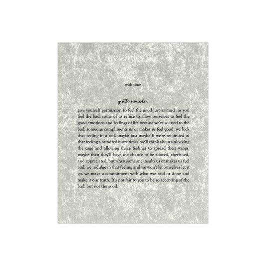 "Gentle Reminder." Crushed Velvet Blanket