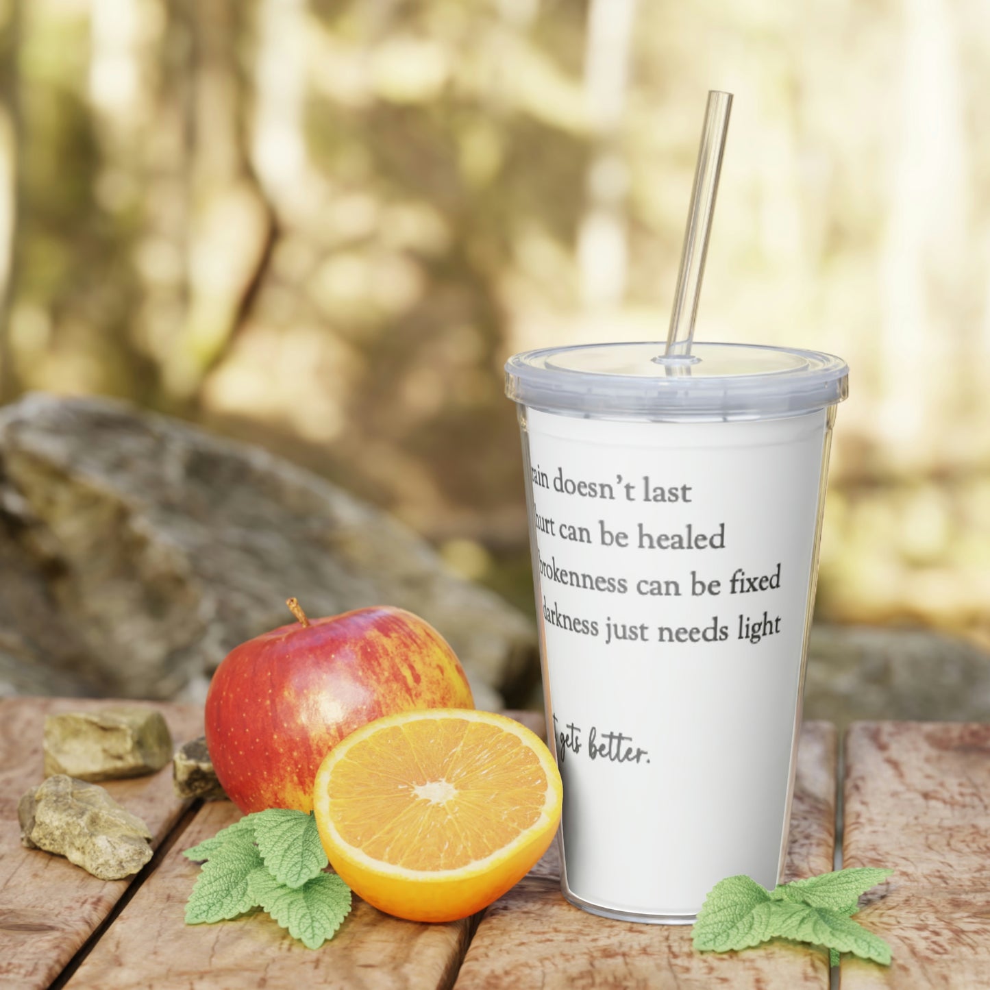 "It Gets Better" Plastic Tumbler with Straw