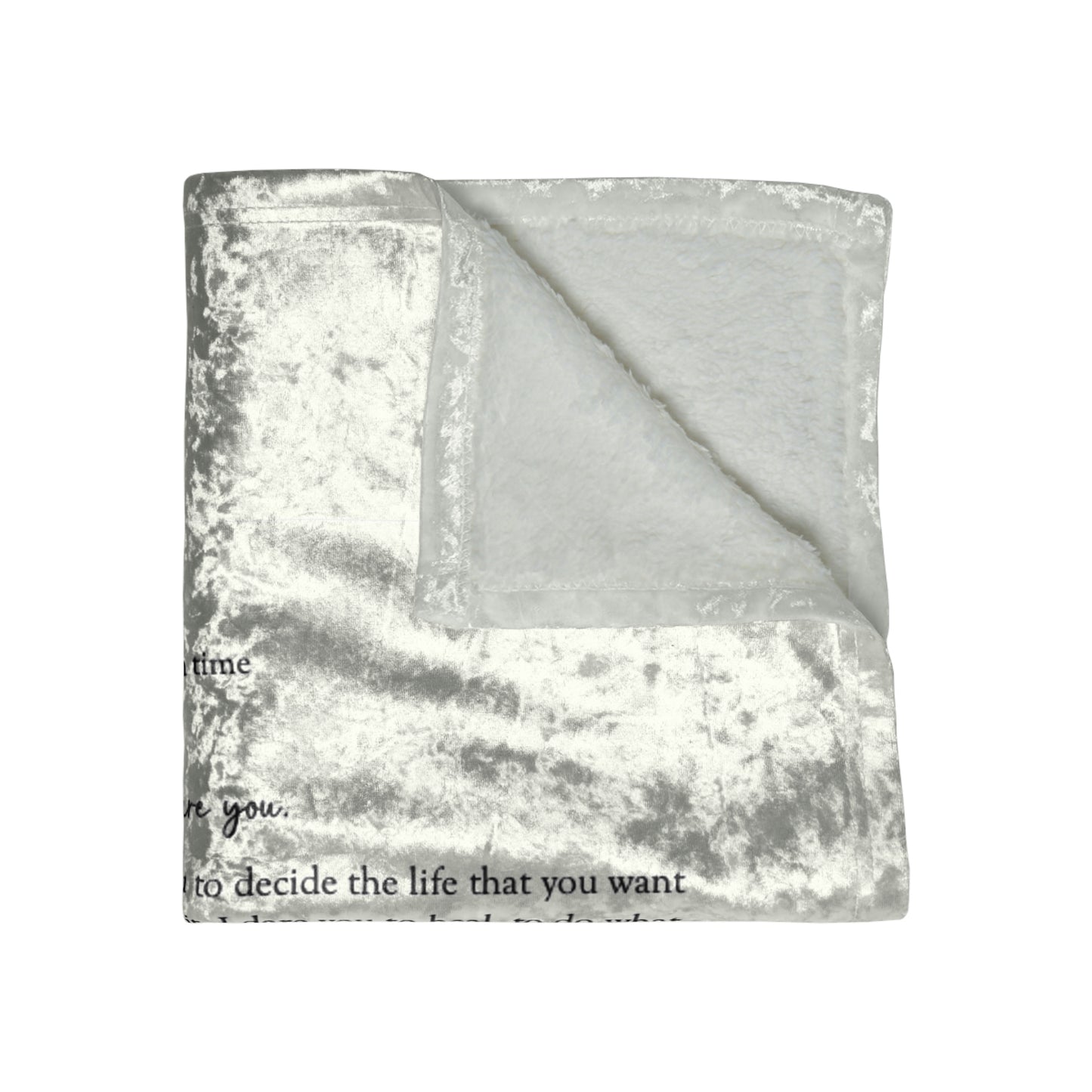 "I Dare You." Crushed Velvet Blanket